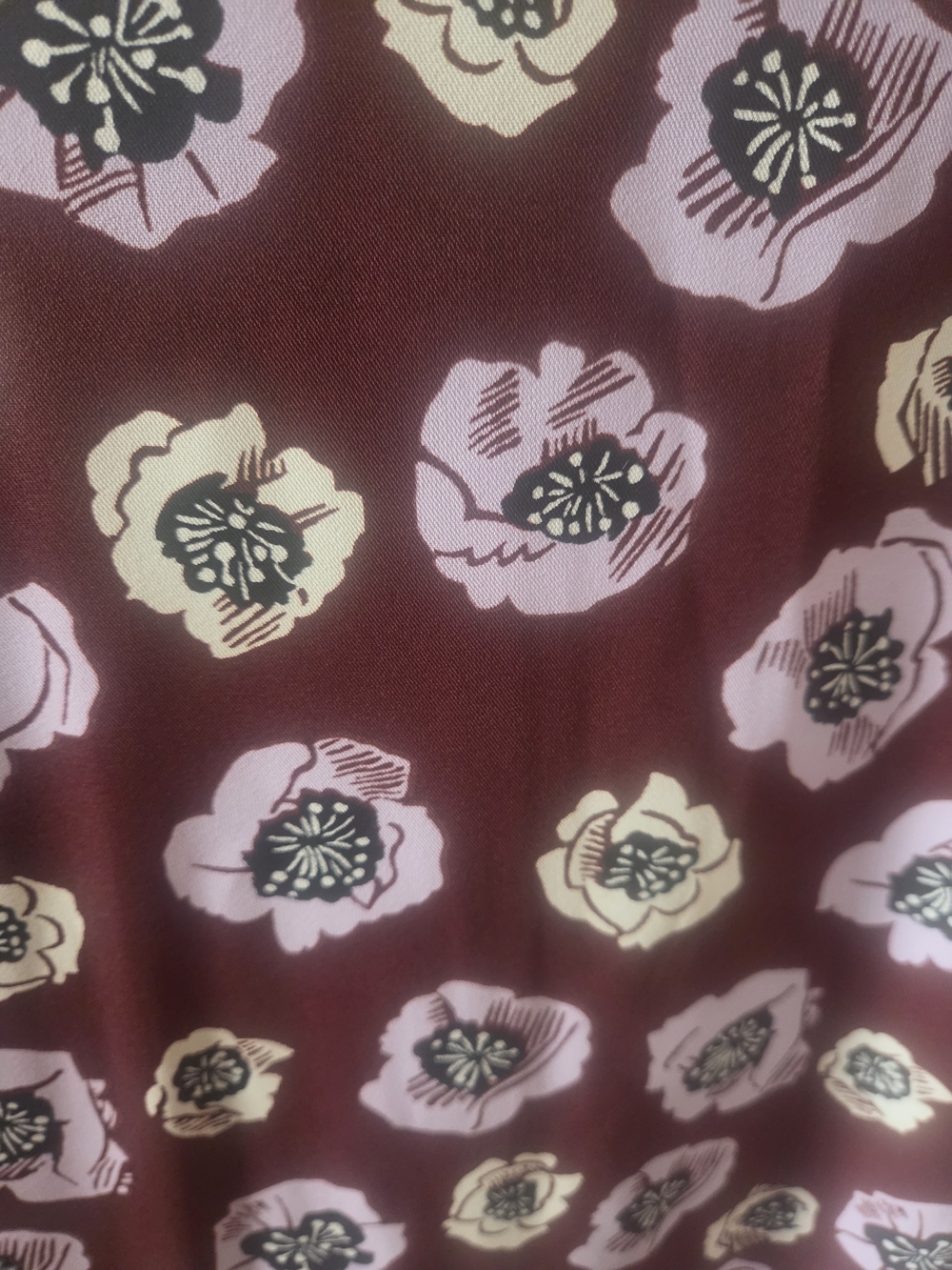 LOFT Maroon Floral Long-Sleeve Girls Dress - Picture 3 of 5